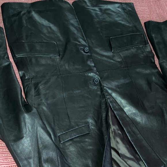 INC International Concepts Black Leather Blazer men’s size large - Picture 14 of 15